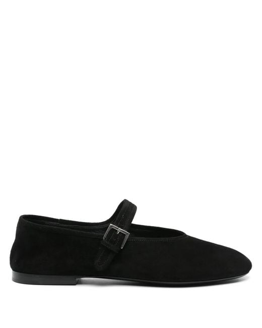 The Row Black Boheme Mj Suede Ballerina Shoes