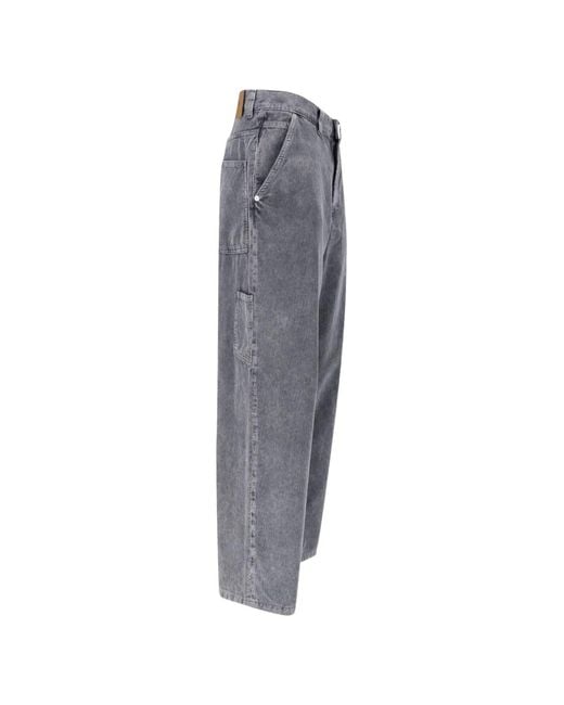 Haikure Gray Sibilla Velvet Pier Hammer-Loop Straight Trousers