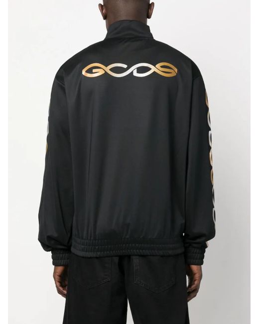Gcds Black Reflective Logo-Print Sweatshirt for men