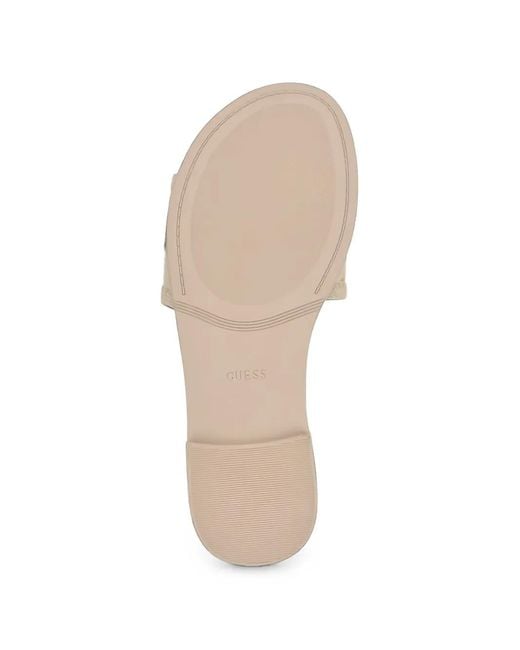 Guess White Elysone Monogram-Pattern Sandals