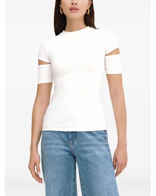 MARCELLA White Esme Cutout-Sleeves T-Shirt