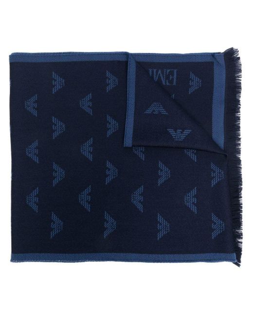 Hombre Accesorios de Bufandas y pañuelos de Bufanda Emporio Armani de Lana de color Azul para hombre