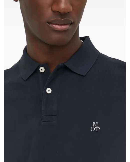 Marc O' Polo Blue Logo-Detail Polo Shirt for men