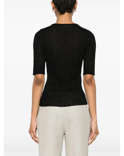 Majestic Filatures Black Crew-Neck T-Shirt