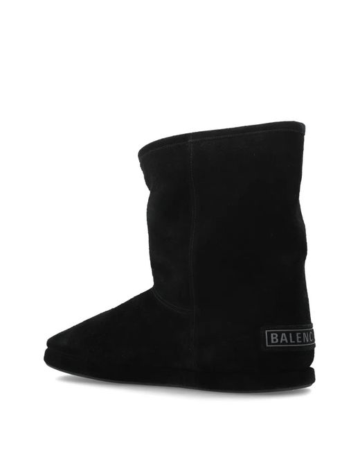 Balenciaga Black Alaska Soft Suede Boots for men