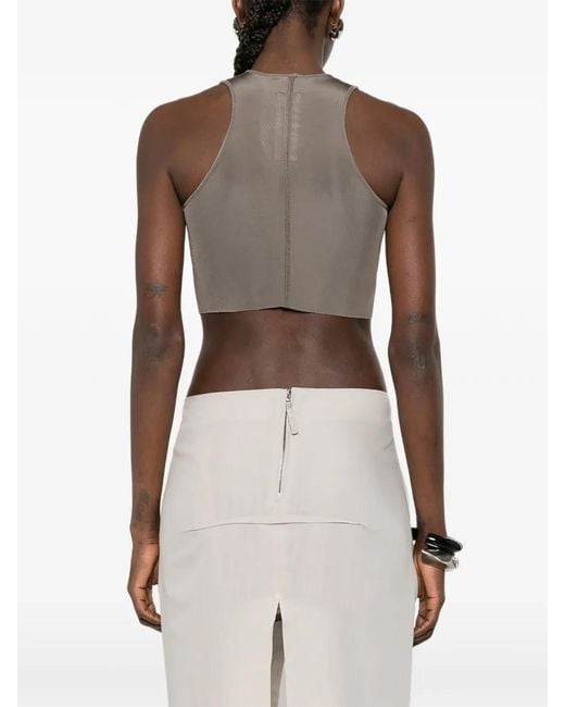 Rick Owens Brown Cropped Mini Tank Top