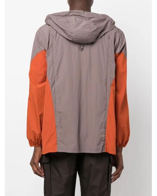 Y-3 Brown Colour-Block Hooded Jacket for men