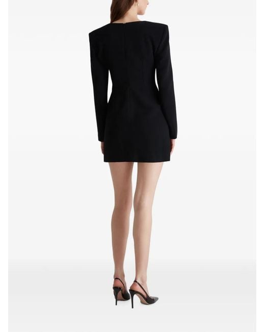 Violante Nessi Black Botero Double-Breasted Heart-Neckline Mini Dress