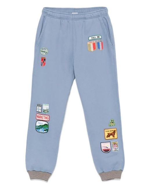 Bode Blue Warmup Patch Track Pants for men