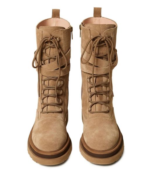 Twinset Brown Lace-Up Strap Boots