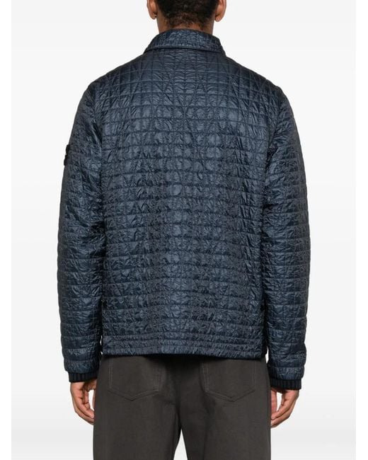 Stone Island Blue Quilted Crinkle Jacket for men