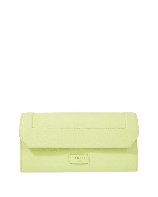 Lancel Yellow Slim Flap Wallet