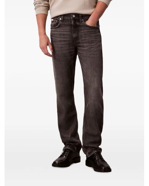 Vaqueros Con Parche Del Logo Calvin Klein de hombre de color Black