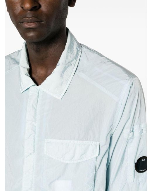 C P Company Chrome-R Hemdjacke mit Linsen-Detail in Blue für Herren
