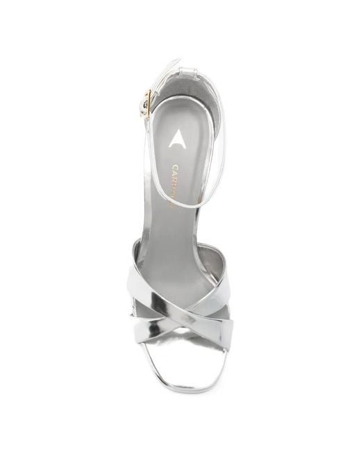 Carrano White Crossover-Strap Sandals