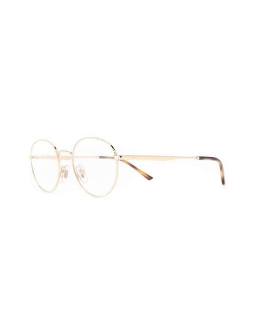 Ray-Ban Metallic Polished-Effect Round-Frame Glasses