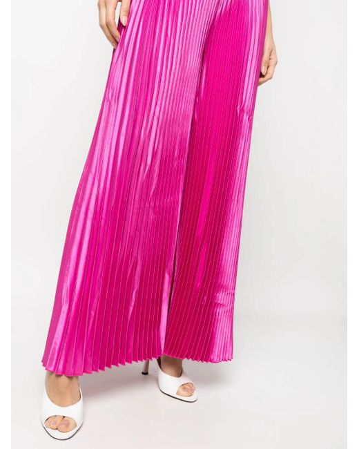 L'idée Pink Pleated High-Waisted Trousers