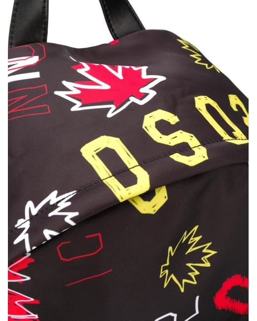 Mochila con estampado Icon DSquared² de hombre de color Red