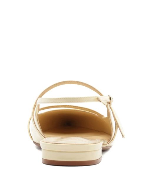 Alexandre Birman Natural Tita Pointed-Toe Strap-Detail Flat Sandals