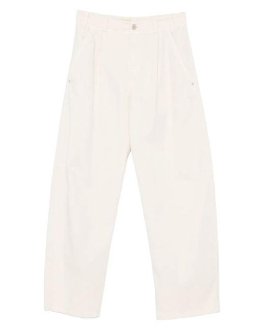 Brunello Cucinelli Broek Met Geplooide Zak in het White