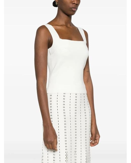 Jonathan Simkhai White Square-Neck Knitted Top