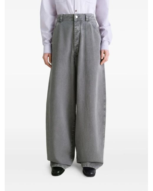 Lemaire Gray Tapered-Hose Mit Schnee-Effekt