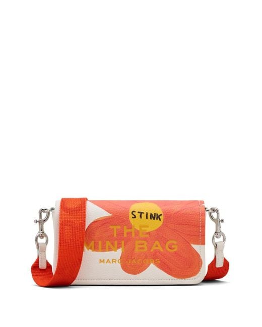 Marc Jacobs Red The Leather Mini Bag Mini-Tasche Mit Blumen-Print