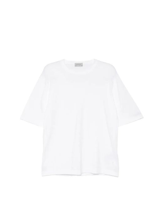 John Smedley White Tindall T-Shirt for men