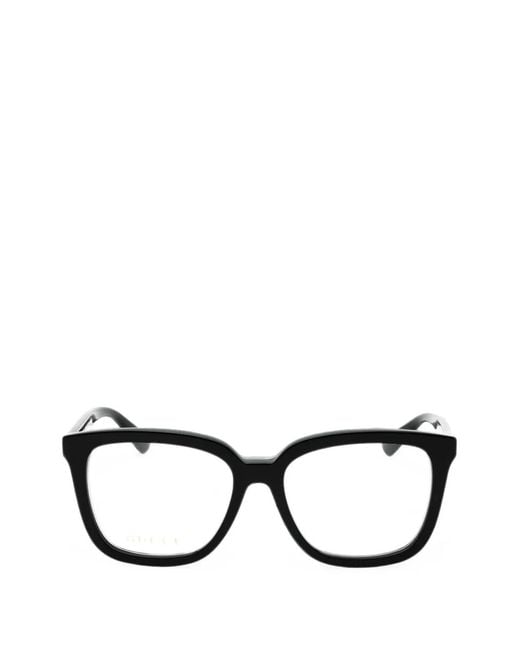 Gucci Black Brille Mit Eckigem Gestell