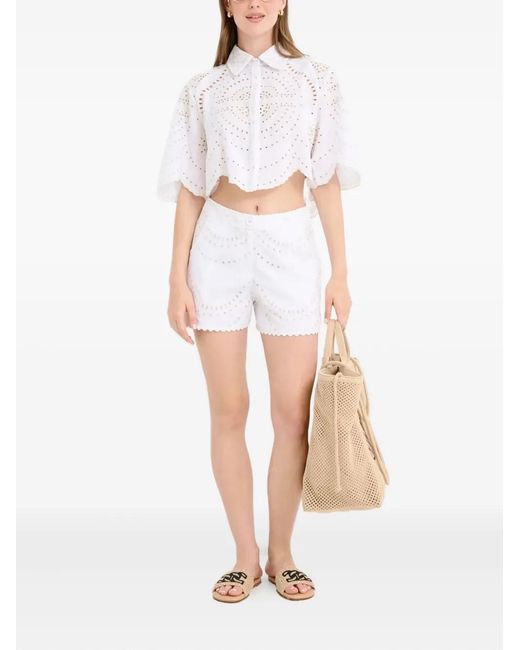 Charo Ruiz White Emmie Openwork Shirt