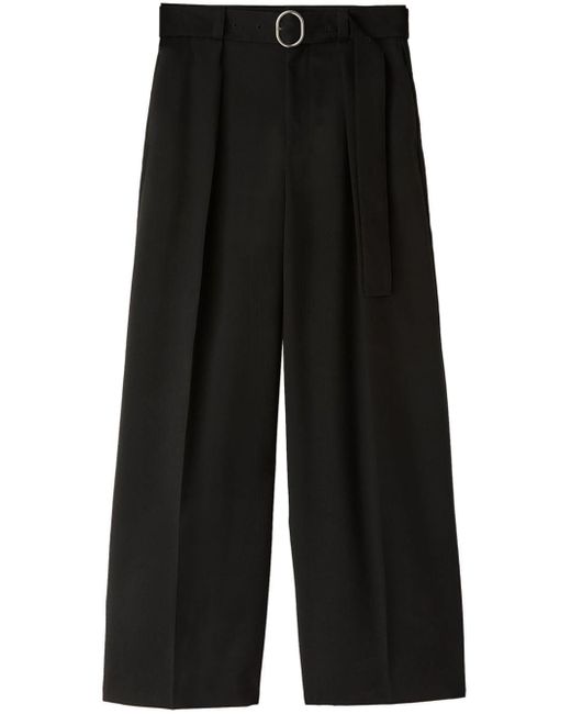Jil Sander Black Belted Wide-leg Wool Trousers for men
