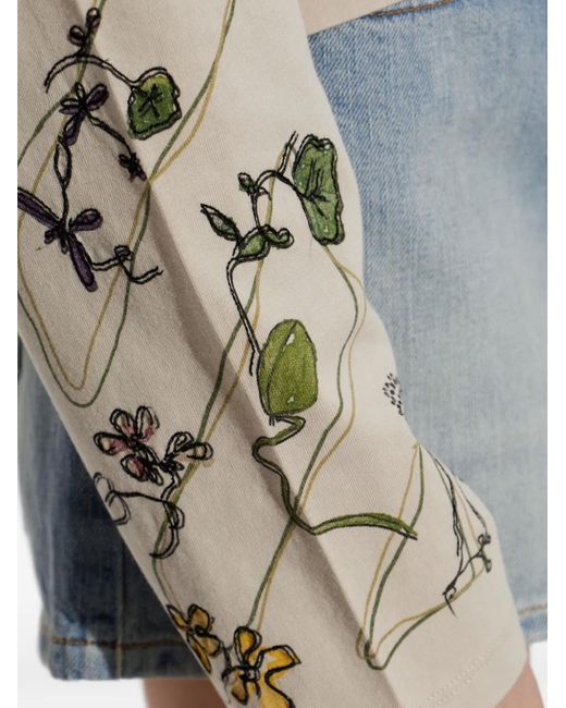 Off-White c/o Virgil Abloh White Floral-Print Logo-Embroidered T-Shirt