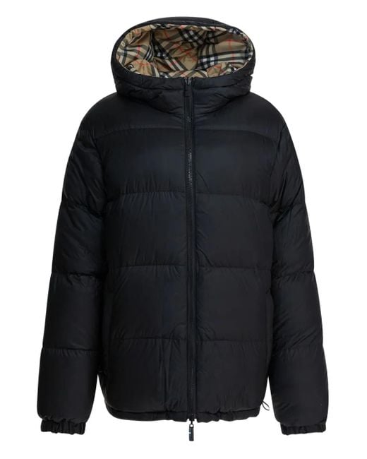 Burberry Blue Karierte Kapuzenjacke