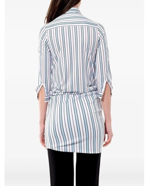 Balenciaga White Striped Draped Shirt