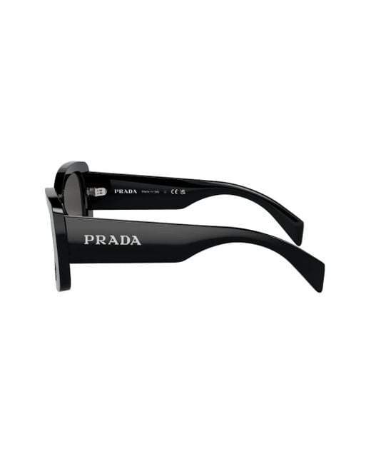 Prada Black Logo-Lettering Square Sunglasses
