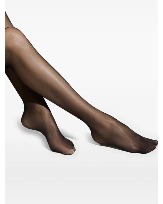 Maison Close Gray Satin High-Waisted Tights