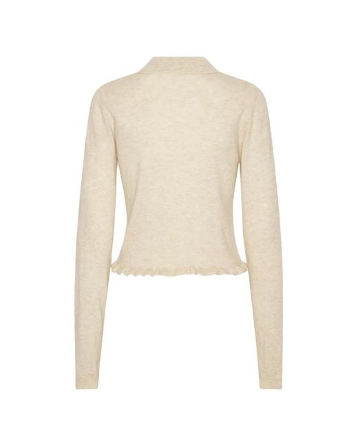 ROTATE BIRGER CHRISTENSEN White Polo-Collar Cardigan