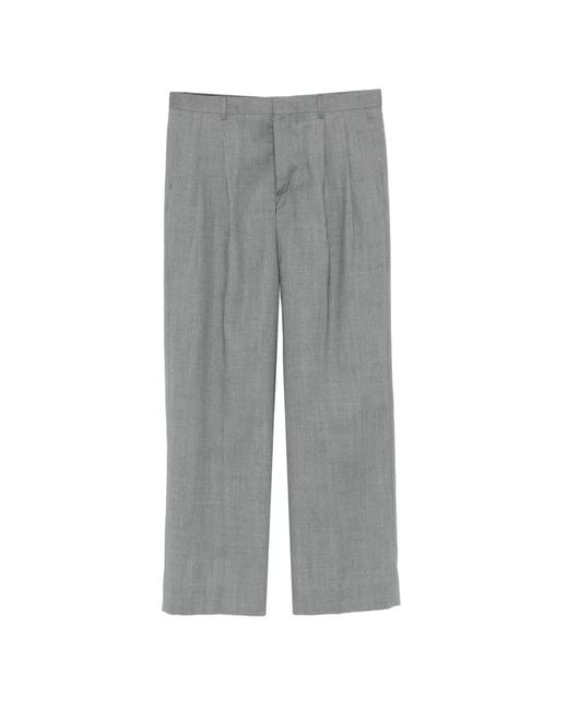 sunflower Gray Pleated Trousers for men