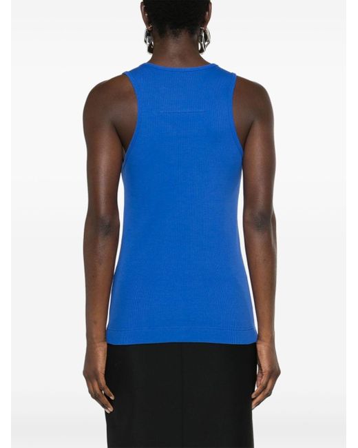 Givenchy Blue 4g-plaque Ribbed Tank Top - Women's - Cotton/elastane