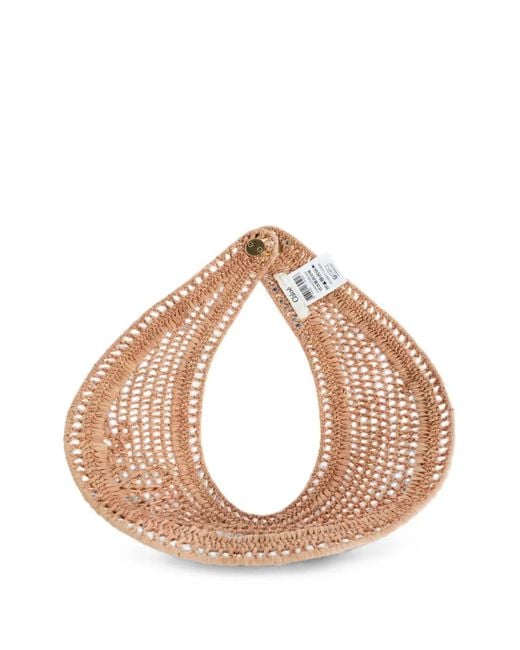 Chloé Natural Logo-Embroidered Raffia Visor