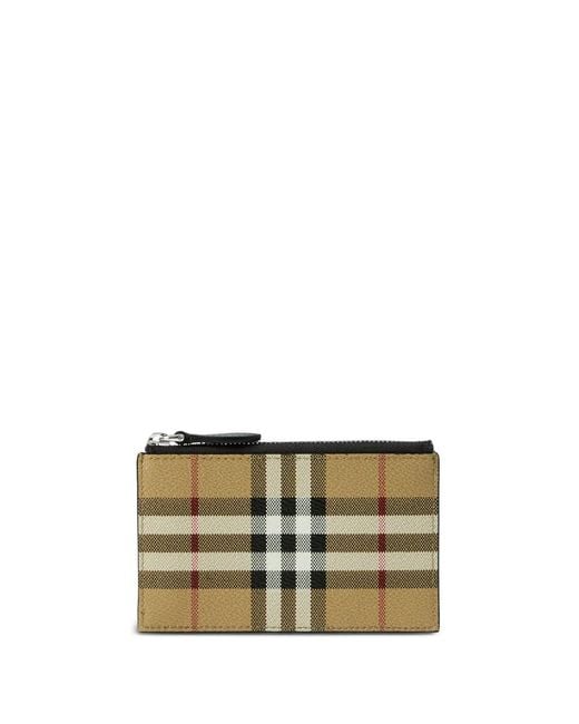 Burberry Natural Check Zip Card Case for men