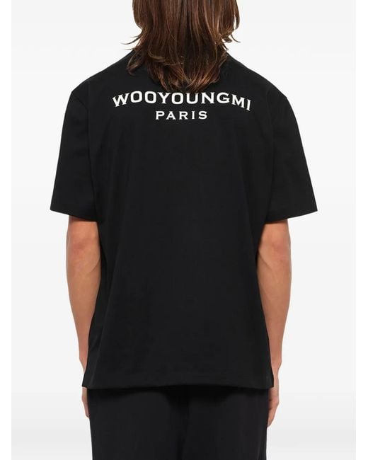 Wooyoungmi Black Logo-Print T-Shirt for men