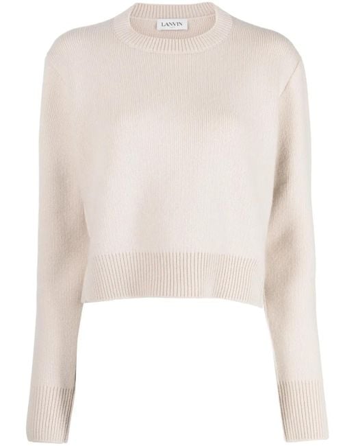 Lanvin White Crew-Neck Cropped Jumper