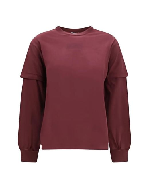 Ganni Red Double-Sleeve Sweatshirt