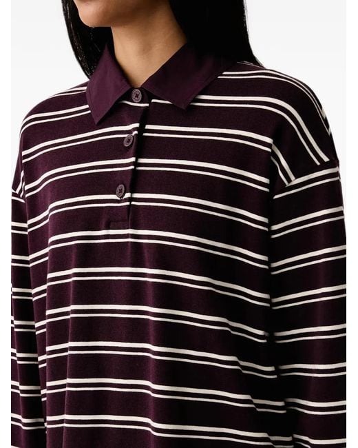 Marc O' Polo Black Striped Long-Sleeve Polo Shirt
