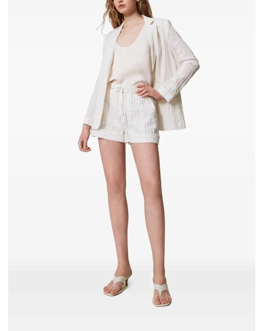 Twinset White Drawstring Shorts