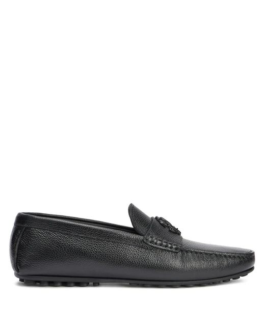 Roberto Cavalli Gray Logo-Embossed Loafers for men