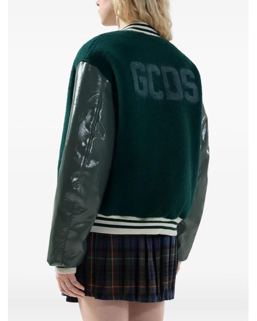 Gcds Green Letterman Zip Jacket