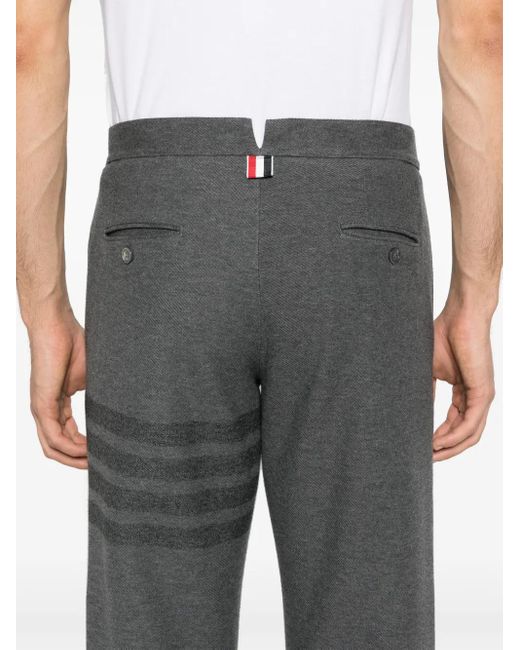 Thom Browne Gray Mid-Rise Twill Tapered Trousers for men