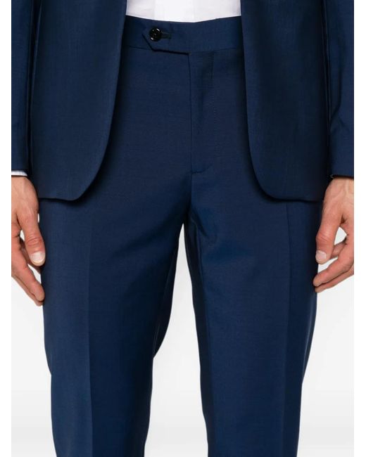 Carlo Pignatelli Blue Shawl-Lapel Single-Breasted Three-Piece Wool Suit for men